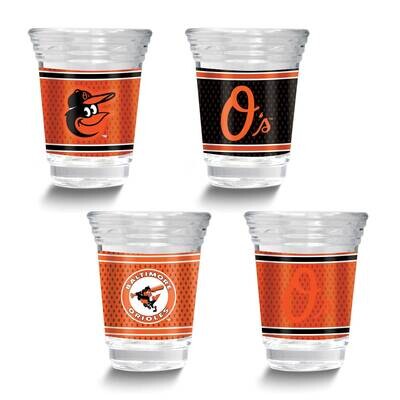 MLB Baltimore Orioles 4-piece Shot Glass Set GM26124-ORI, MPN: GM26124-ORI, 737538033568