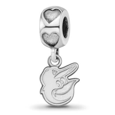 Baltimore Orioles Bird Head Heart Bead Sterling Silver Rhodium-plated ORI016BD2-SS, MPN: ORI016BD2-…