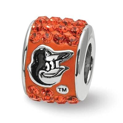SS BALTIMORE ORIOLES PREMIER CRYSTAL BEAD BY LOGOART(R) Sterling Silver ORI070CHMK-SS, MPN: ORI070C…