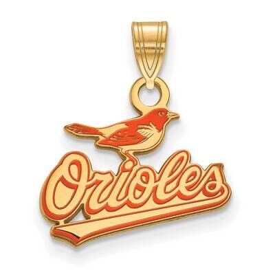 MLB Baltimore Orioles Small Enamel Pendant Gold-plated Sterling Silver GP021ORI, MPN: GP021ORI, 191…