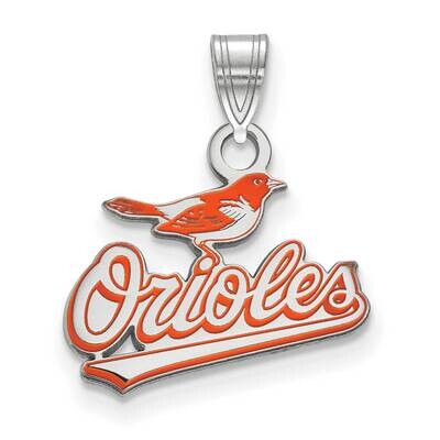 MLB Baltimore Orioles Small Enamel Pendant Sterling Silver Rhodium-plated SS021ORI, MPN: SS021ORI, …