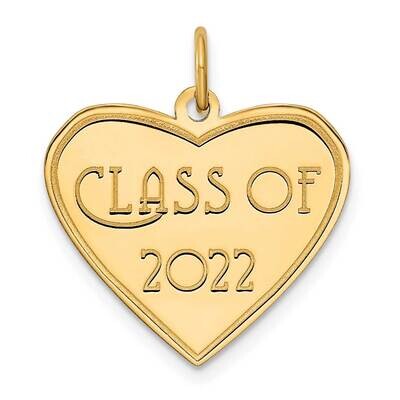Class of 2022 Heart Charm 14k Gold YC1448, MPN: YC1448, 196904076446