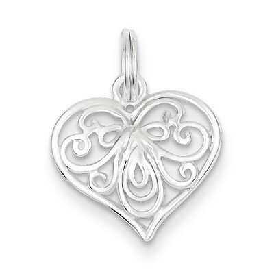Heart Charm Sterling Silver QC6196, MPN: QC6196, 883957915012