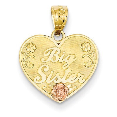 Big Sister Heart Pendant 14k Two-tone Gold D3975, MPN: D3975, 886774277608