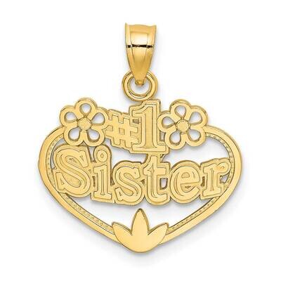 #1 Sister In Heart Charm 14k Gold D3971, MPN: D3971, 637218025213