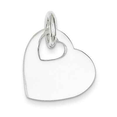 Heart Cut Out Heart Charm Sterling Silver QC6742, MPN: QC6742, 886774760551