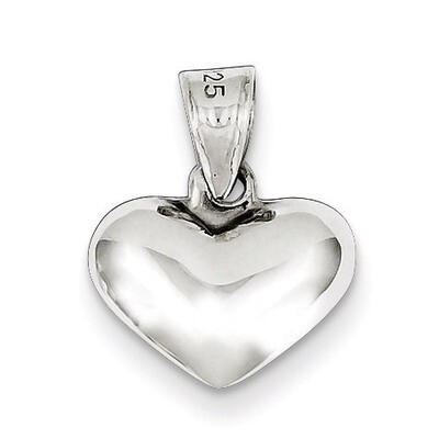 Puffed Heart Charm Sterling Silver QC625, MPN: QC625, 883957975542