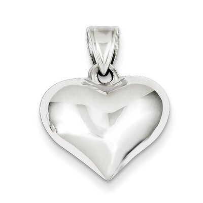 Puffed Heart Charm Sterling Silver QC624, MPN: QC624, 883957915296