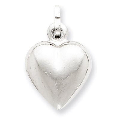 Puffed Heart Charm Sterling Silver QC5976, MPN: QC5976, 883957539607