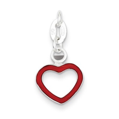 Heart Charm Sterling Silver Enameled QC6186, MPN: QC6186, 883957569970