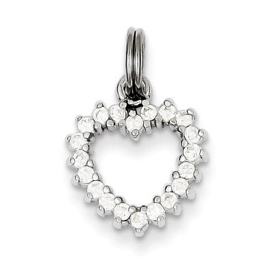 Heart Charm Sterling Silver Diamond QC6192, MPN: QC6192, 883957914978