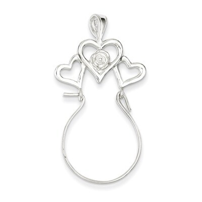 Heart Charm Holder Sterling Silver QC568, MPN: QC568, 883957913346