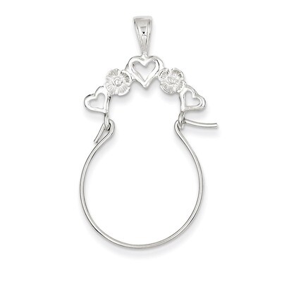 Heart Charm Holder Sterling Silver QC567, MPN: QC567, 883957913339