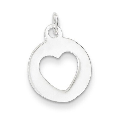 Circle Heart Charm Sterling Silver Polished QC6737, MPN: QC6737, 883957585468