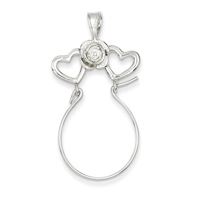 Heart Charm Holder Sterling Silver QC561, MPN: QC561, 883957913308
