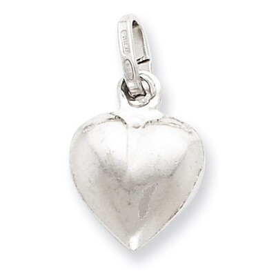 Puffed Heart Charm Sterling Silver QC5975, MPN: QC5975, 883957546797