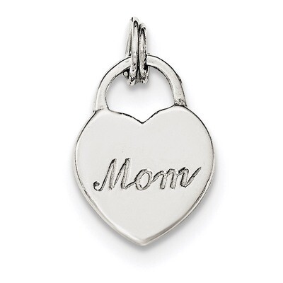 MOM Heart Charm Sterling Silver Polished QC8090, MPN: QC8090, 886774760346