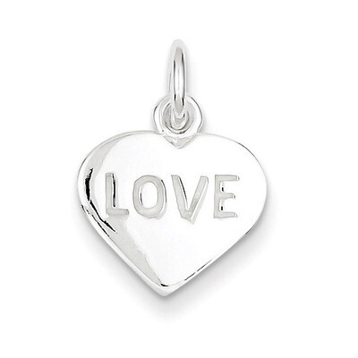 Love Heart Charm Sterling Silver QC6000, MPN: QC6000, 883957913995