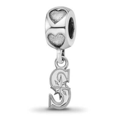 Seattle Mariners S on Heart Bead Sterling Silver Rhodium-plated MRN005BD2-SS, MPN: MRN005BD2-SS, 63…