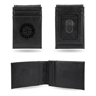 MLB Seattle Mariners Black Faux Leather Front Pocket Wallet GC7426, MPN: GC7426, 767345894687