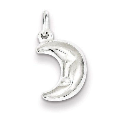 3-D Half Moon Charm Sterling Silver QC6845, MPN: QC6845, 883957529325
