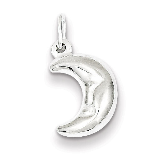 3-D Half Moon Charm Sterling Silver QC6845, MPN: QC6845, 883957529325