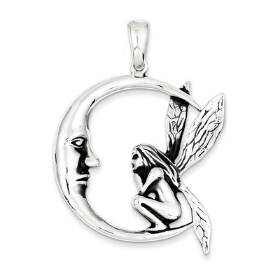 Moon Fairy Pendant Antiqued Sterling Silver QC3905, MPN: QC3905, 883957908953