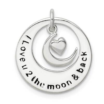 Enamel I LOVE YOU TO THE MOON AND BACK Pendant Sterling Silver QC9465, MPN: QC9465, 886774113654