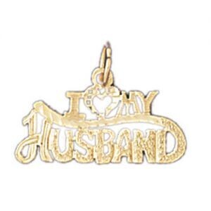 Dazzlers Jewelry I Love My Husband Pendant Necklace Charm Bracelet in Yellow, White or Rose Gold 10…