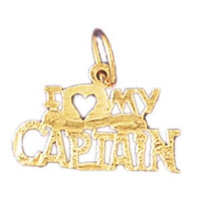 Dazzlers Jewelry I Love My Captain Pendant Necklace Charm Bracelet in Yellow, White or Rose Gold 10…