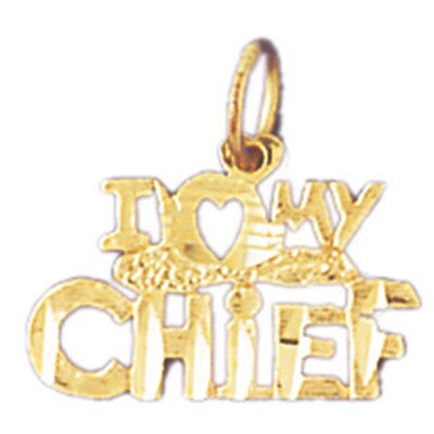 Dazzlers Jewelry I Love My Chief Pendant Necklace Charm Bracelet in Yellow, White or Rose Gold 1089…