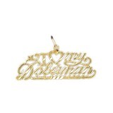 Dazzlers Jewelry I Love My Doberman Pendant Necklace Charm Bracelet in Yellow, White or Rose Gold 1…