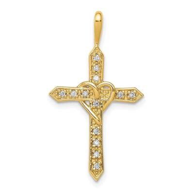Aa 1/10Ct. Diamond Heart Cross Pendant 14k Gold AA Diamond PM4987-010-YA, MPN: PM4987-010-YA, 88395…