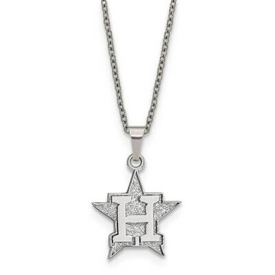 MLB Houston Astros Pendant On 2 inch Extender Necklace Stainless Steel ST516AST, MPN: ST516AST, 191…