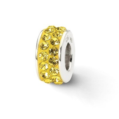 Gold Double Row Swarovski Crystal Bead Sterling Silver QRS2018, MPN: QRS2018, 883957514710