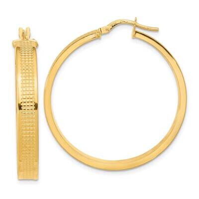 Textured Hoop Earrings 14k Gold Polished TF2018, MPN: TF2018, 883957987200