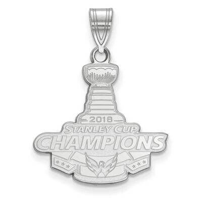 2018 Stanley Cup Champions Washington Capitals Large Pendant Sterling Silver Rhodium-plated SS002CA…