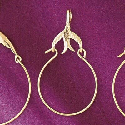 Dazzlers Jewelry Love Bird Holder Pendant Necklace Charm Bracelet in Yellow, White or Rose Gold 423…