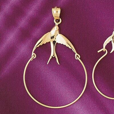 Dazzlers Jewelry Love Bird Holder Pendant Necklace Charm Bracelet in Yellow, White or Rose Gold 423…