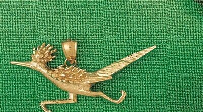 Dazzlers Jewelry Roadrunner Bird Pendant Necklace Charm Bracelet in Yellow, White or Rose Gold 3043…