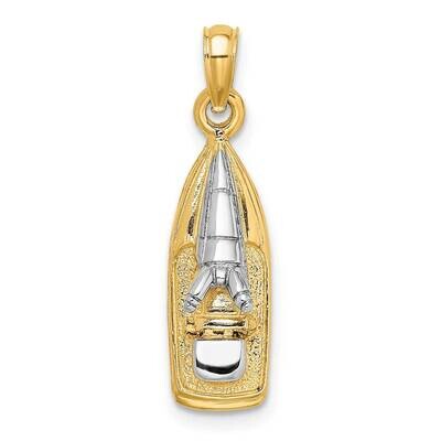 3-D Wave Runner with Moveable Seat Charm 14k Gold Rhodium K9315, MPN: K9315, 637218104581