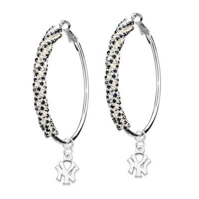 New York Yankees Amped Logo Crystal Earrings YAN077ER-CR