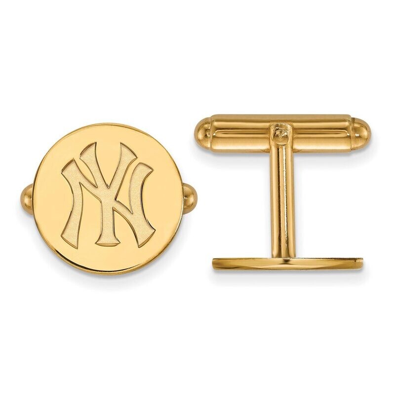 New York Yankees Cufflinks 14k Yellow Gold 4Y012YAN MLB _ HomeBello