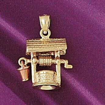 Dazzlers Jewelry Water Well Pendant Necklace Charm Bracelet in Yellow, White or Rose Gold 7006, MPN…