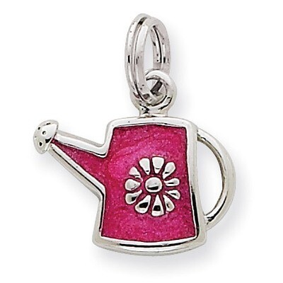 Dark Pink Water Jug Charm Sterling Silver QC4172