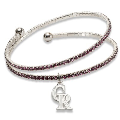 Colorado Rockies Amped Logo Crystal Bracelet ROK077BR-CR