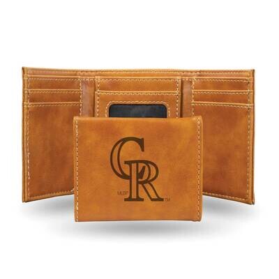 MLB Colorado Rockies Brown Faux Leather Trifold Wallet GC7641, MPN: GC7641, 767345898715
