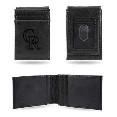 MLB Colorado Rockies Black Faux Leather Front Pocket Wallet GC7394, MPN: GC7394, 767345894830