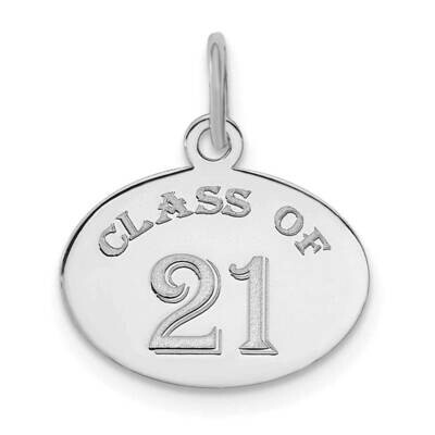 Oval Class of 2021 Charm 14k White Gold YC1444W, MPN: YC1444W, 196904082317