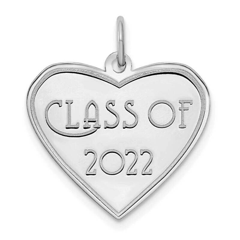 Class of 2022 Heart Charm 14k White Gold YC1448W, MPN: YC1448W, 196904071953